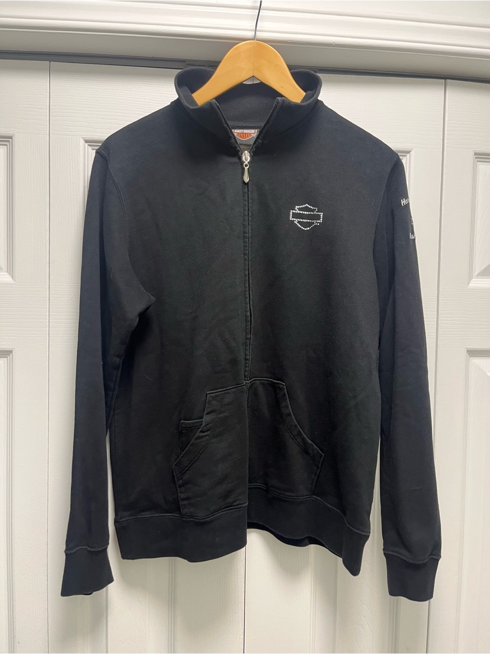 Y2K Harley Davidson Bejeweled Zip up sweater